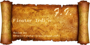 Finster Irén névjegykártya